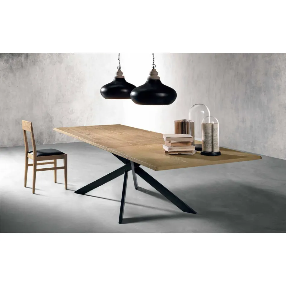 Moderne uitschuifbare tafel in eikenhout Made in Italy - Oncino Viadurini