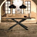 Design uitschuifbare tafel in eikenhout gemaakt in Italië, Oncino