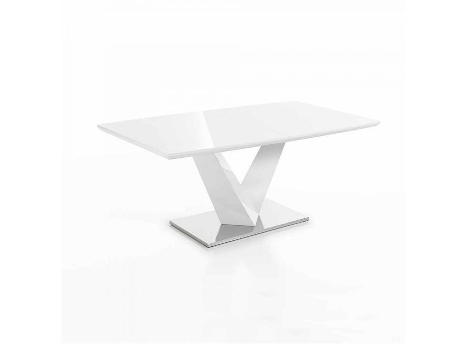 Moderne uitschuifbare tafel in MDF en chroomstaal, Sannio Viadurini