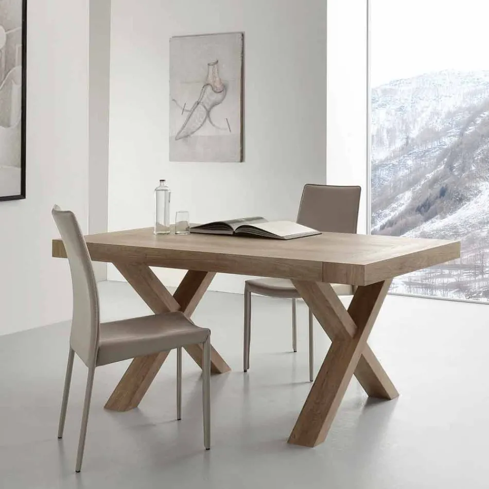 Uitschuifbare tafel Hedendaagse melamine en MDF Denver Viadurini