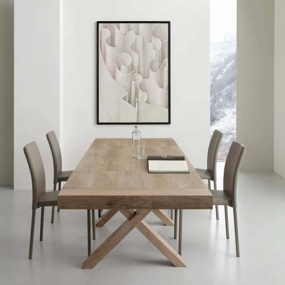 Uitschuifbare tafel Hedendaagse melamine en MDF Denver Viadurini