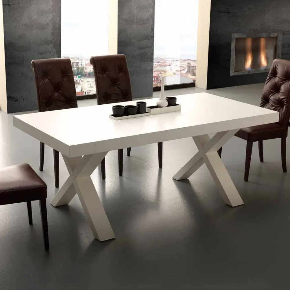 Uitschuifbare tafel Hedendaagse melamine en MDF Denver Viadurini