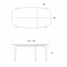 Uitschuifbare eettafel in gefineerd hout tot 170 cm - Nutello Viadurini