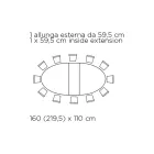 Uitschuifbare ronde woonkamertafel in laminaat Made in Italy - Dollars Viadurini