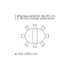 Uitschuifbare ronde woonkamertafel in laminaat Made in Italy - Dollars Viadurini