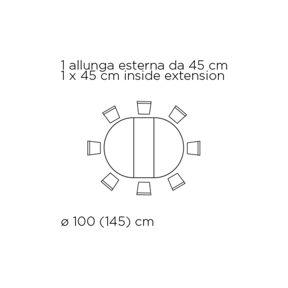 Uitschuifbare ronde woonkamertafel in laminaat Made in Italy - Dollars Viadurini