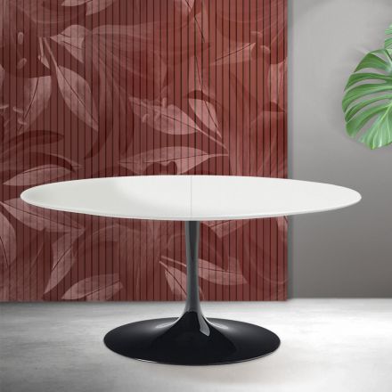 Saarinen Tulip uitschuifbare tafel H 74 cm in wit Florim keramiek - Scarlet Viadurini