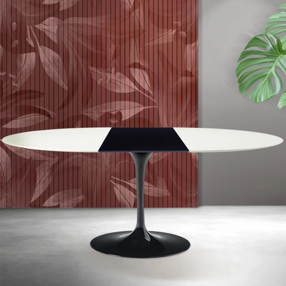 Saarinen Tulip uitschuifbare tafel H 74 cm in wit Florim keramiek - Scarlet Viadurini