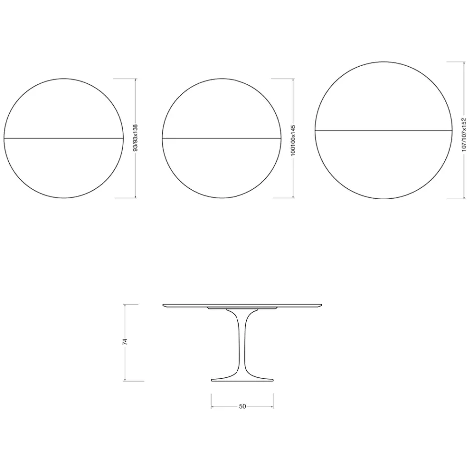 Saarinen Tulip uitschuifbare tafel H 74 cm in wit Florim keramiek - Scarlet Viadurini