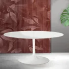 Saarinen Tulip uitschuifbare tafel H 74 cm in wit Florim keramiek - Scarlet Viadurini