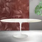 Saarinen Tulip uitschuifbare tafel H 74 cm in Florim Calacatta Gold mat keramiek - Scharlakenrood Viadurini