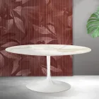 Saarinen Tulip uitschuifbare tafel H 74 cm in Florim Calacatta Gold mat keramiek - Scharlakenrood Viadurini