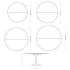 Saarinen Tulip uitschuifbare tafel H 74 cm in glanzend Statuario Florim keramiek - Scharlakenrood Viadurini