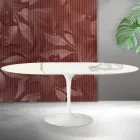 Saarinen Tulip uitschuifbare tafel H 74 cm in Florim Statuario mat keramiek - Scharlakenrood Viadurini