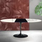 Saarinen Tulip uitschuifbare tafel H 74 cm in Florim Statuario mat keramiek - Scharlakenrood Viadurini