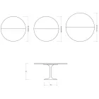 Saarinen Tulip uitschuifbare tafel H 74 cm in Florim Statuario mat keramiek - Scharlakenrood Viadurini