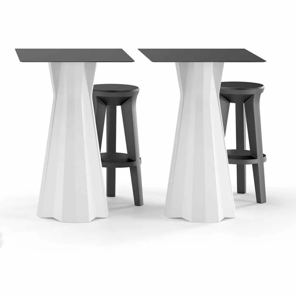 Hoge tafel met HPL-blad en polyethyleen onderstel Made in Italy - Tinuccia Viadurini