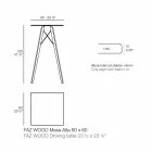 Vierkante design hoge bartafel in hout en HP, 4 stuks - Faz Wood van Vondom Viadurini