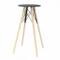 Ronde design hoge bartafel in hout en HP, 4 stuks - Faz Wood van Vondom