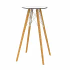 Ronde design hoge bartafel in hout en HP, 4 stuks - Faz Wood van Vondom Viadurini