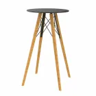 Ronde design hoge bartafel in hout en HP, 4 stuks - Faz Wood van Vondom Viadurini