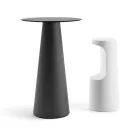 Hoge tafel voor buiten met rond blad in HPL Made in Italy - Forlina Viadurini