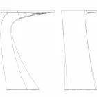 Ontwerp hoge buitentafel H 100 cm, in polyethyleen, Wing Vondom Viadurini