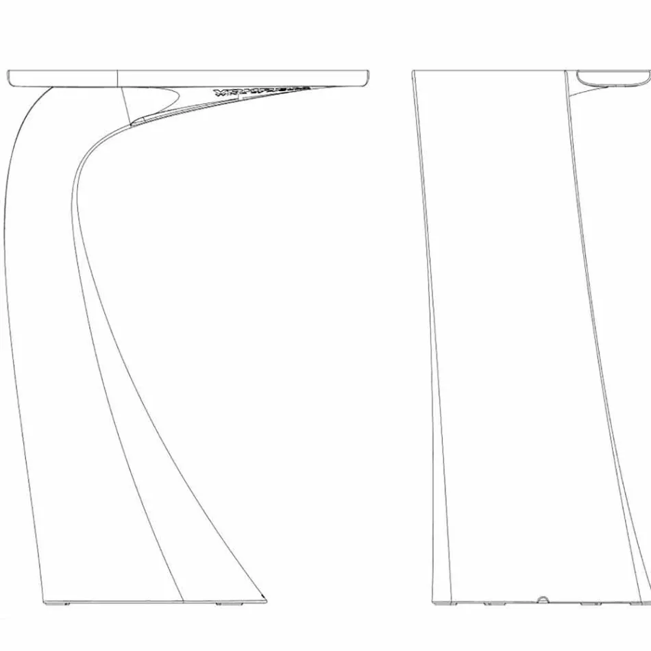 Ontwerp hoge buitentafel H 100 cm, in polyethyleen, Wing Vondom Viadurini