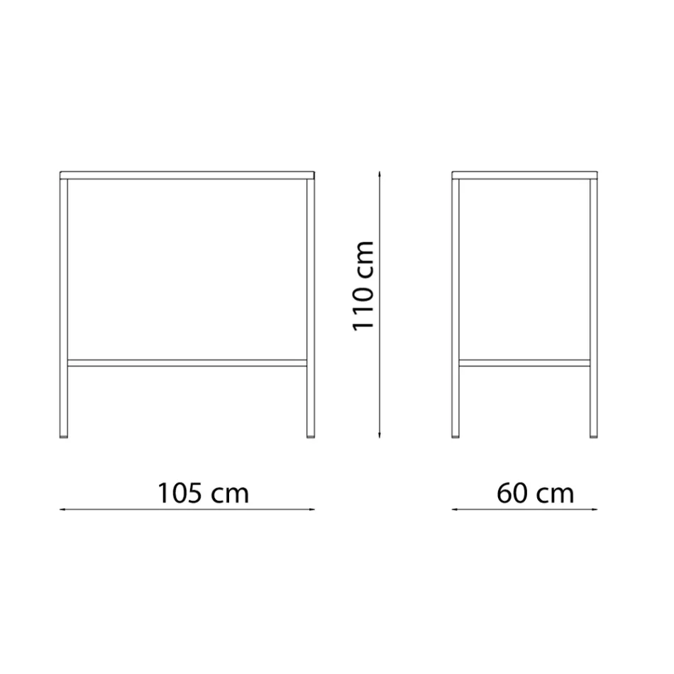 Hoge tuintafel in gegalvaniseerd staal Made in Italy - Vesna Viadurini
