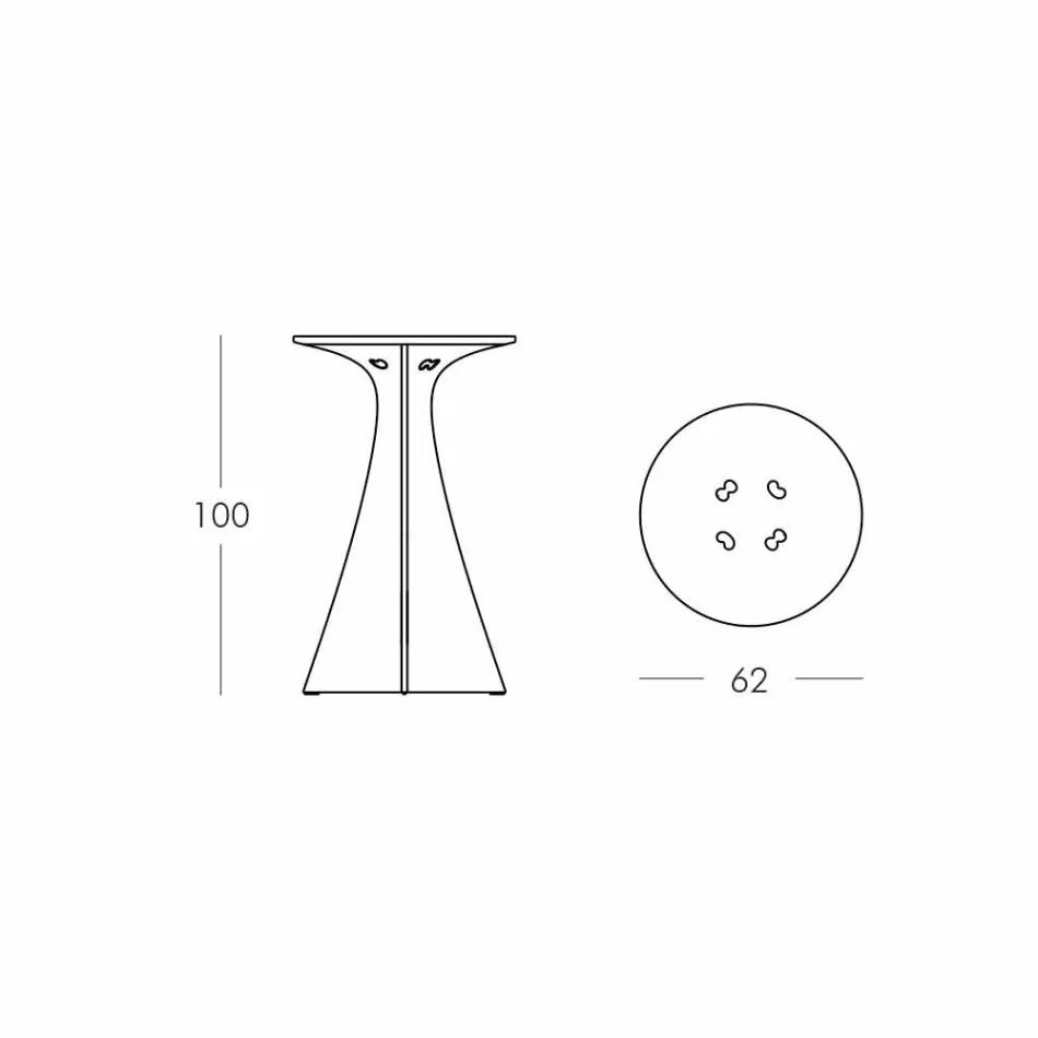 Modern design hoge tafel, in polyethyleen - Jet Next van Slide Viadurini