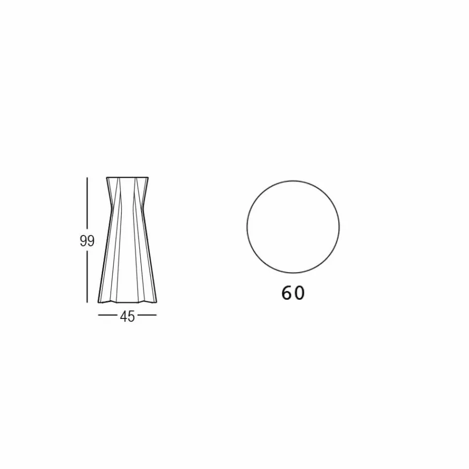 Hoge polyethyleen tafel met ronde HPL-top gemaakt in Italië - Tinuccia Viadurini