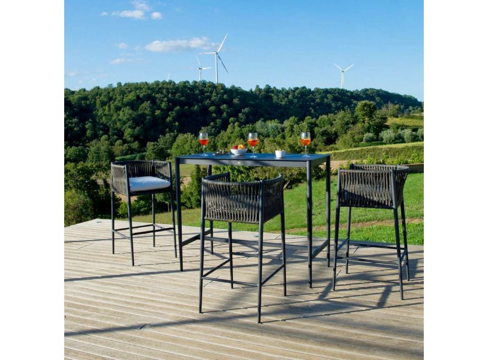 Aluminium rechthoekige hoge tafel voor buiten Made in Italy - Nymeria Viadurini