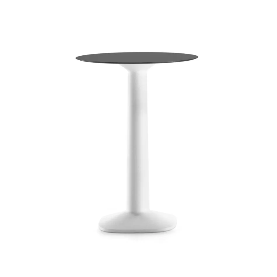 Hoge ronde tafel van polyethyleen met HPL-blad Made in Italy - Pito Viadurini