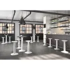 Hoge ronde tafel van polyethyleen met HPL-blad Made in Italy - Pito Viadurini