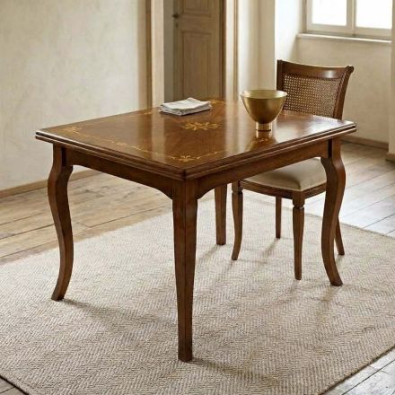 Klassieke uitschuifbare tafel van 200 cm in Bassano-hout, gemaakt in Italië - Ambra Viadurini