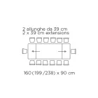 Tafel met geïntegreerde verlengstukken en stalen onderstel van nertsen, gemaakt in Italië - Dalmatiër Viadurini