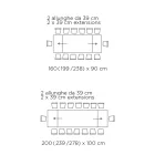 Tafel met geïntegreerde verlengstukken in keramiek en staal Made in Italy - Dalmata Viadurini