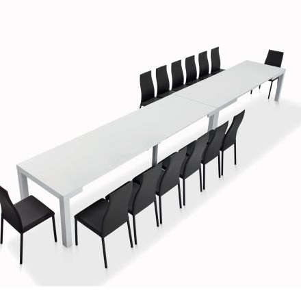 Tafel met interne verlengstukken en vouwrand van laminaat Made in Italy - Gordito Viadurini