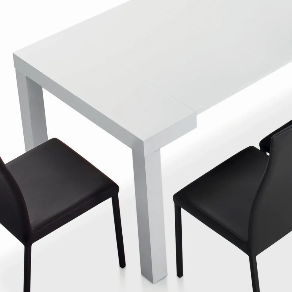 Tafel met interne verlengstukken en vouwrand van laminaat Made in Italy - Gordito Viadurini