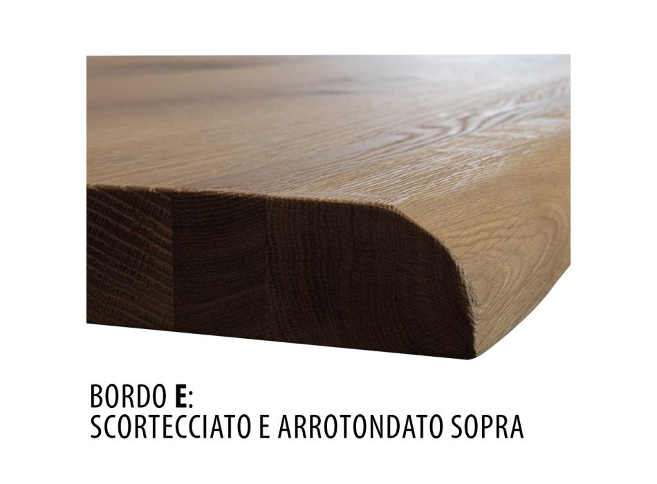 Tafel met verguld blad van massief eikenhout en onderstel van kristal Made in Italy - Noelia Viadurini