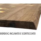 Tafel met verguld blad van massief eikenhout en onderstel van kristal Made in Italy - Noelia Viadurini
