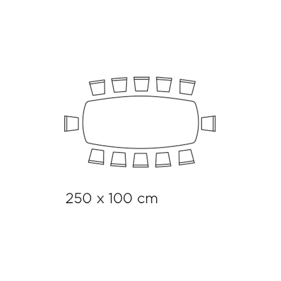 Tafel met tonvormig keramisch blad en stalen onderstel Made in Italy - Ezzellino Viadurini