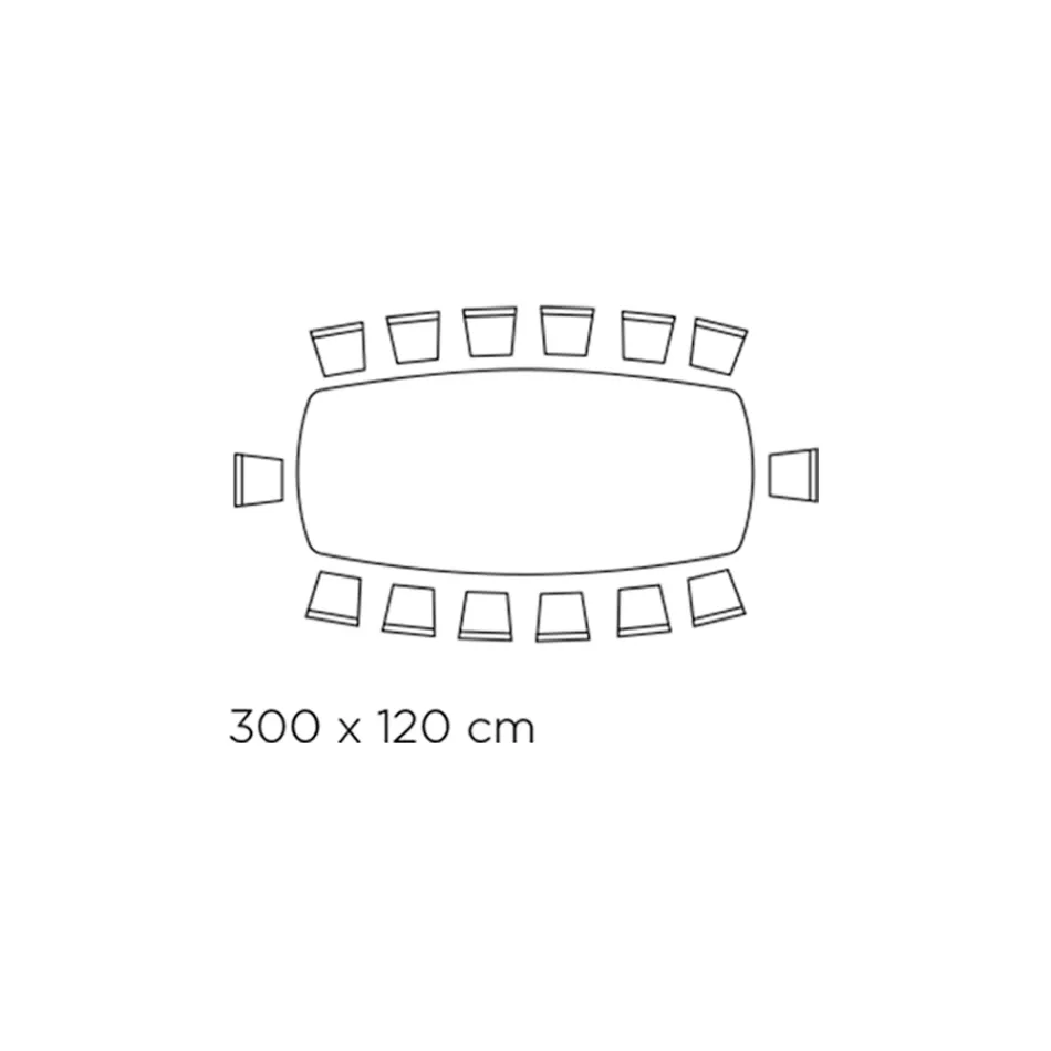 Tafel met tonvormig keramisch blad en stalen onderstel Made in Italy - Ezzellino Viadurini