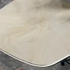 Tafel met tonvormig keramisch blad en stalen onderstel Made in Italy - Ezzellino Viadurini