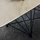 Tafel met tonvormig keramisch blad en stalen onderstel Made in Italy - Ezzellino Viadurini