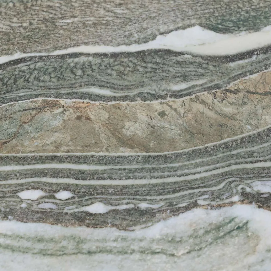 Tafel met keramisch blad en teakhouten onderstel Made in Italy - Helm Viadurini