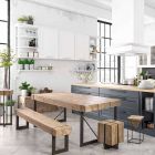 Homemotion dennenhouten tafel in industriële stijl - Wallie Viadurini