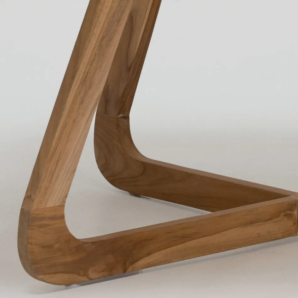 Tafel met Okumè-blad met microcementafwerking Made in Italy - Blouse Viadurini