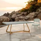 Tafel met Okumè-blad met microcementafwerking Made in Italy - Blouse Viadurini