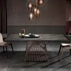 Tafel met top gemaakt in Italië modern glaskeramiek, Mitia Viadurini